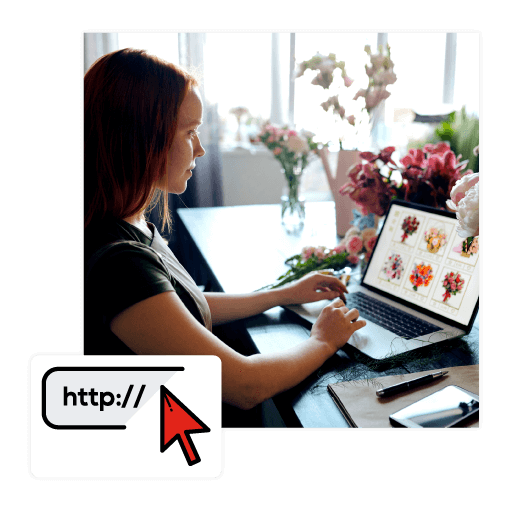 florist looking at her new website design